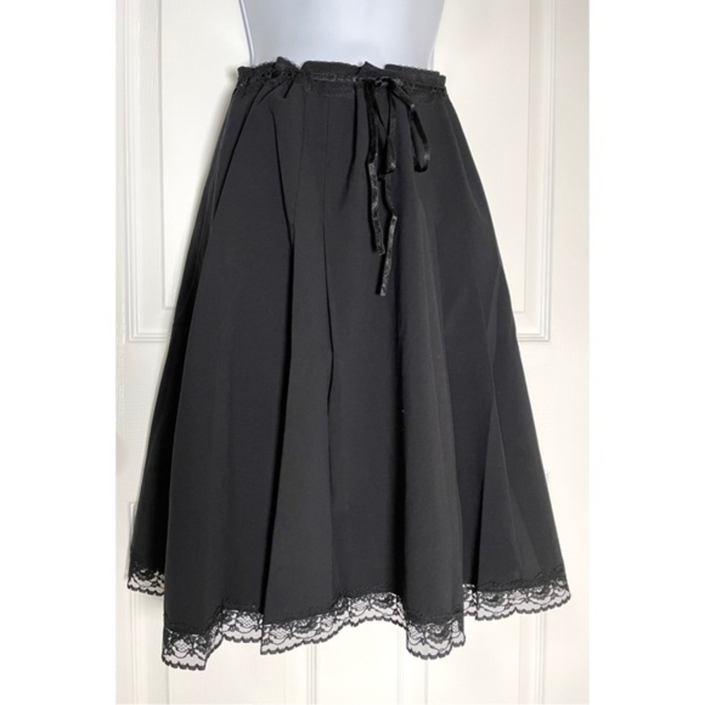 Black Skirt with Lace Trim | I.E | Size 10